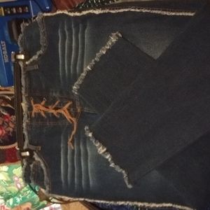 14 CaRan stunning raw edge Jeans